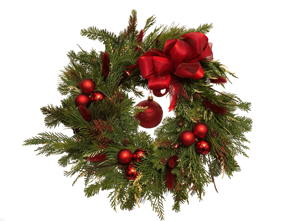 Reine D'Hiver Christmas Wreath - Florist Atropa Belladonna red Christmas wreath