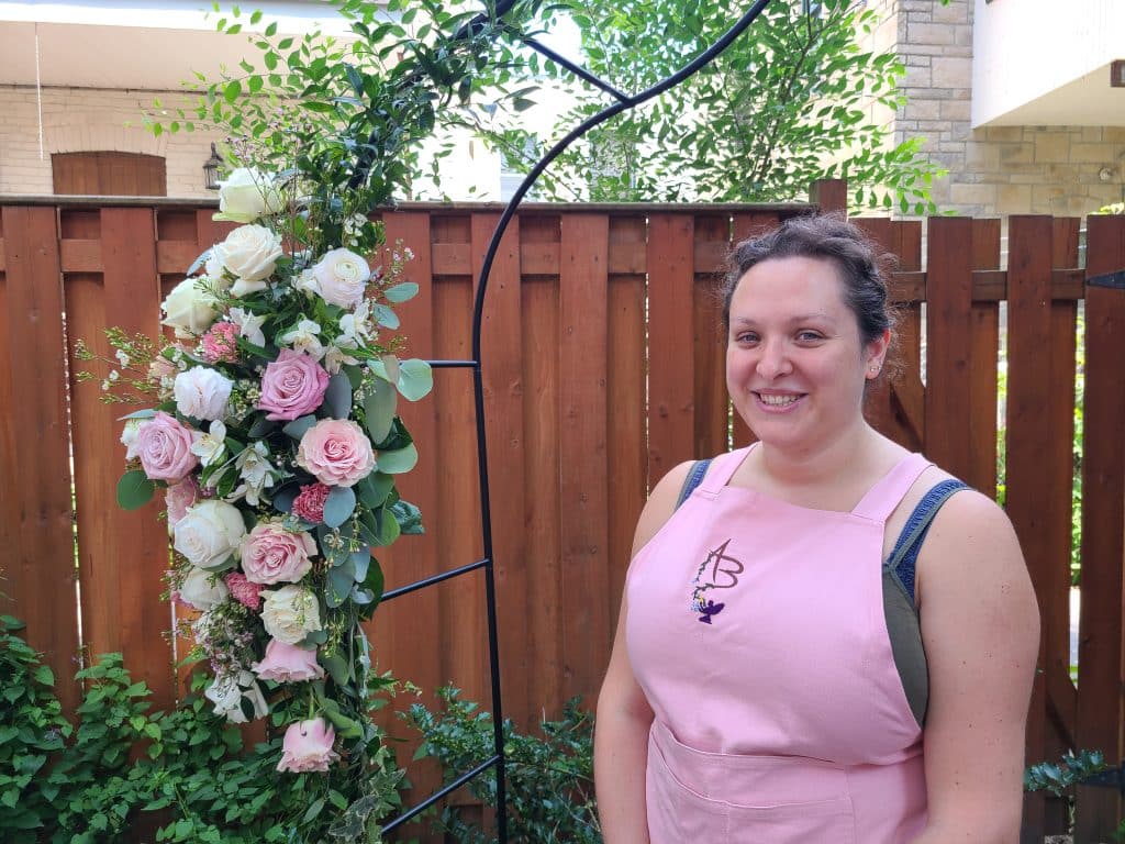 Ceremony Arch - Florist Atropa Belladonna Ceremony arch for an intimate Montreal garden ceremony
